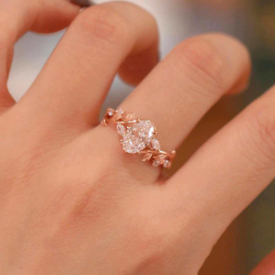 1.20 Karat Oval Kesim Vintage Pırlanta Tektaş Yüzük