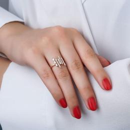 0.52 Karat Baget Pırlanta Özel Tasarım Rose Altın Yüzük