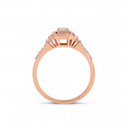 0.37 Karat Baget Pırlanta Modern Rose Gold Yüzük