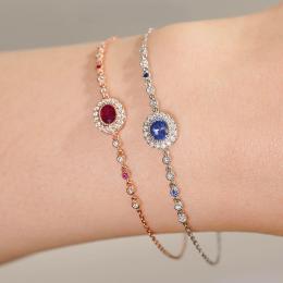 1.30 Karat Pırlantalı Safir Bileklik