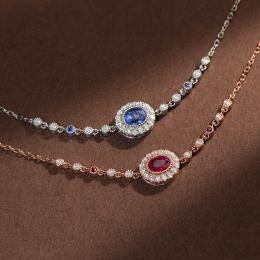 1.30 Karat Pırlantalı Safir Bileklik