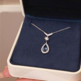 1 Karat London Blue Topaz Pırlantalı Kolye