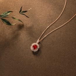 1.30 Karat Yakut Pırlantalı Kolye