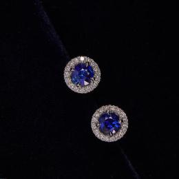 1.20 Safir PırlantalıTektaş Küpe