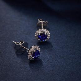 1.20 Safir PırlantalıTektaş Küpe