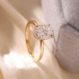 1 Karat Oval Kesim Hiden Halo Pırlanta Tektaş Yüzük