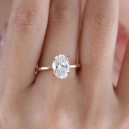 1 Karat Oval Kesim Hiden Halo Pırlanta Tektaş Yüzük