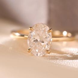1 Karat Oval Kesim Hiden Halo Pırlanta Tektaş Yüzük