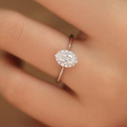 0.50 Karat Oval Kesim Pırlanta Tektaş Yüzük