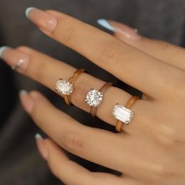 1 Karat Oval Kesim Sarı Altın Pırlanta Tektaş Yüzük