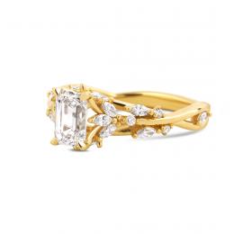 1.40 Karat Emerald Kesim Vintage Tasarım Pırlanta Tektaş Yüzük