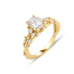 1.40 Karat Emerald Kesim Vintage Tasarım Pırlanta Tektaş Yüzük