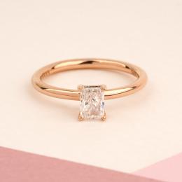 0.50 Karat Radiant Kesim D SI1 HRD Pırlanta Tektaş Yüzük