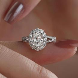 1 Karat E SI2 GIA Oval Kesim Vintage Pırlanta Tektaş Yüzük