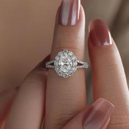 1 Karat E SI2 GIA Oval Kesim Vintage Pırlanta Tektaş Yüzük