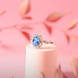 2.16 Karat Safir Pırlantalı Vintage Tektaş Yüzük