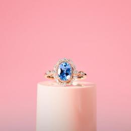 2.16 Karat Safir Pırlantalı Vintage Tektaş Yüzük