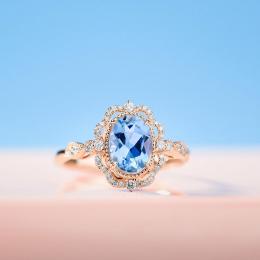 2.16 Karat Safir Pırlantalı Vintage Tektaş Yüzük
