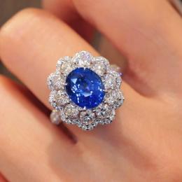 3.80 Karat Safir Pırlantalı Yüzük