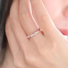 0.50 Karat Rose Gold Pırlanta Yarımtur Yüzük