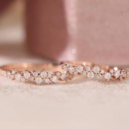 0.50 Karat Rose Gold Pırlanta Yarımtur Yüzük